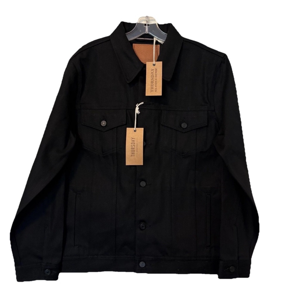 NEW Thursday Boot Co Black Selvedge Denim Trucker Jacket Men’s Medium